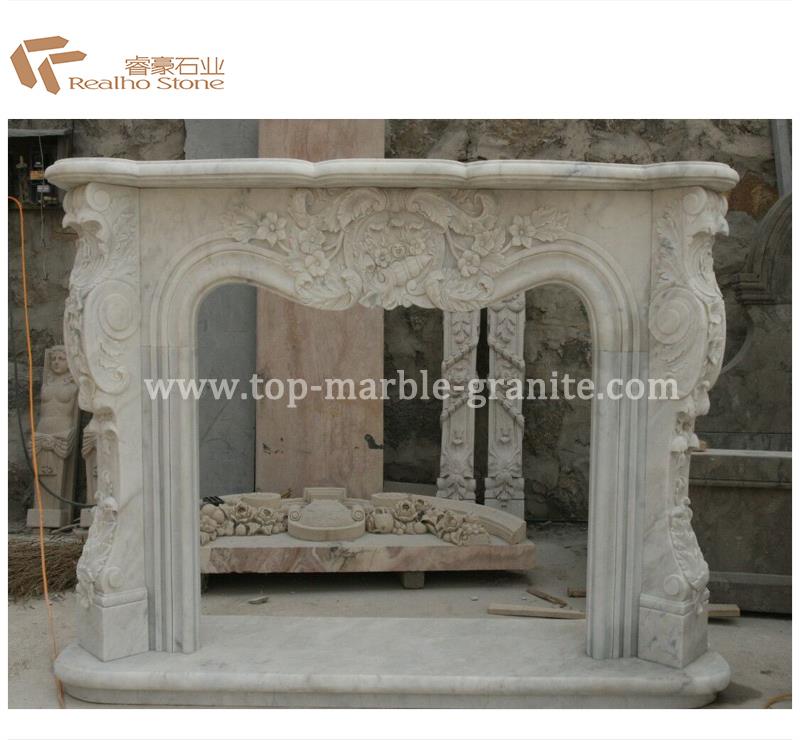 White marble fireplace