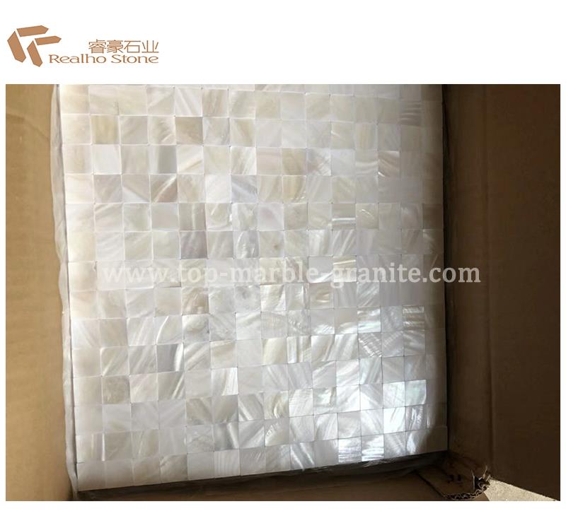 Natural White Shell 1X1 Mosaic Tiles