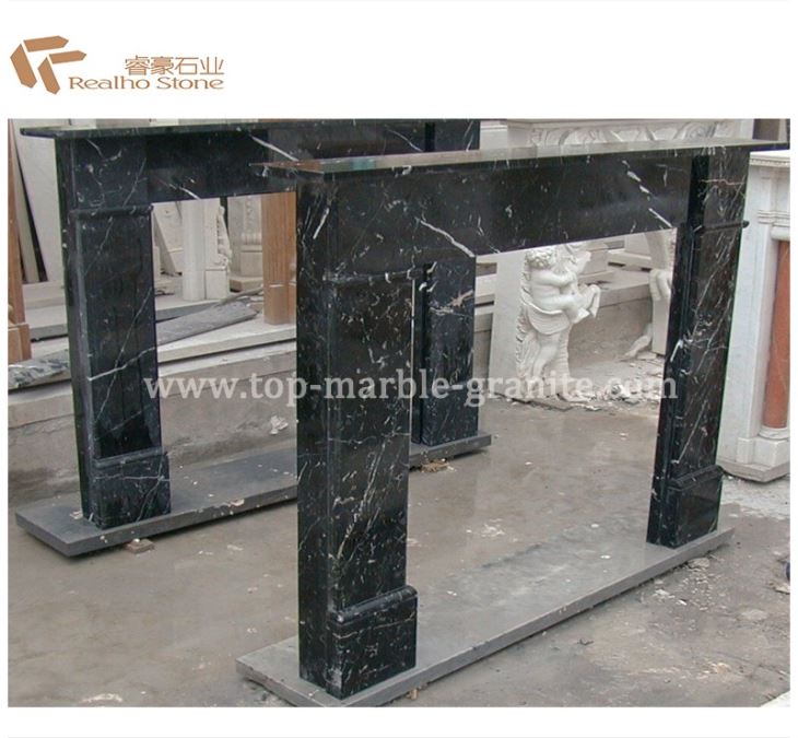 Black fireplace