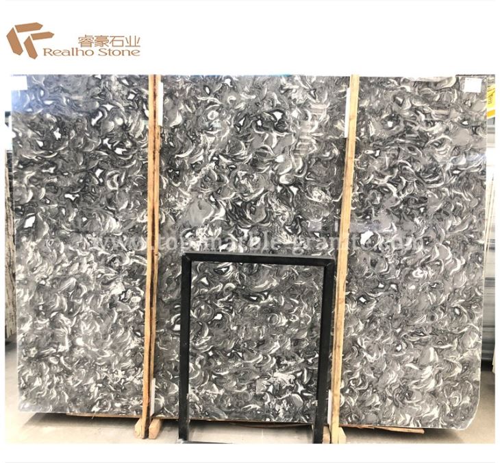Overlord Flower Grey Marble Slab
