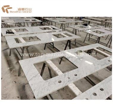 Vita Carrara Marble Fåfänga toppar