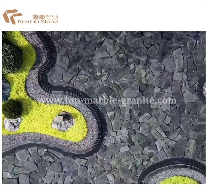 Black slate tile for paving