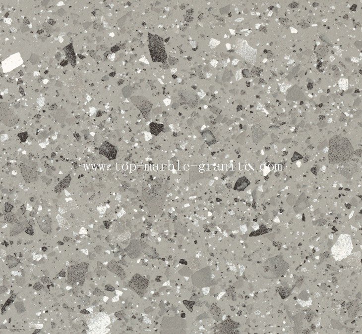 Grey terrazzo marble floor
