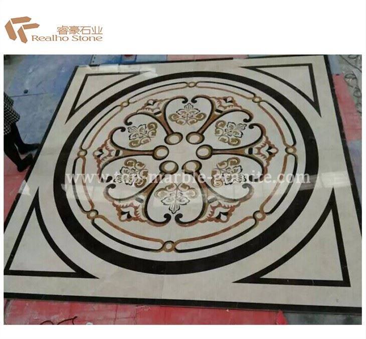 Water Jet Marble Medallion Marble Inlay För Hem Golvdekoration